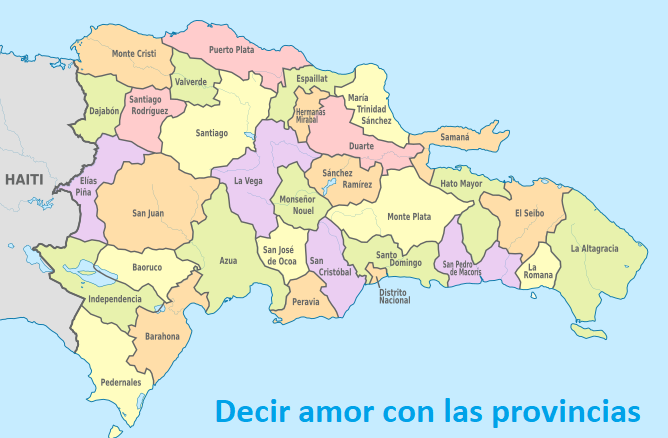 Decir amor con las provincias dominicanas